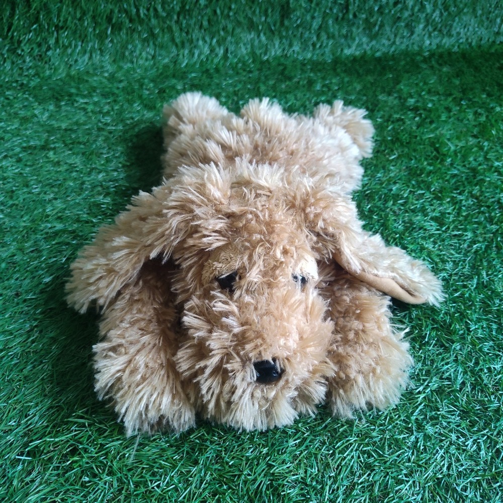 TY Baylee Plush Brown Shaggy Dog Tan Golden Doodle 14 inch Stuffed Toy Floppy
